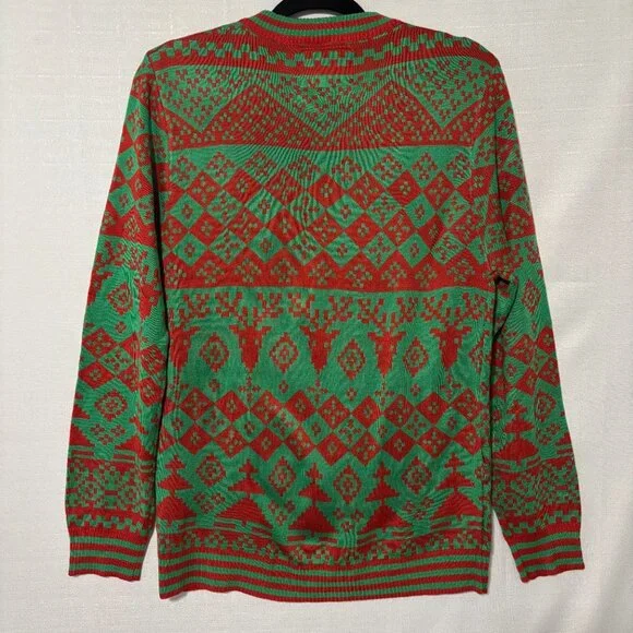 TIPSY ELVES Bottle Opener Ugly Christmas Sweater Men’s M Red Green Holiday - Picture 2 of 9